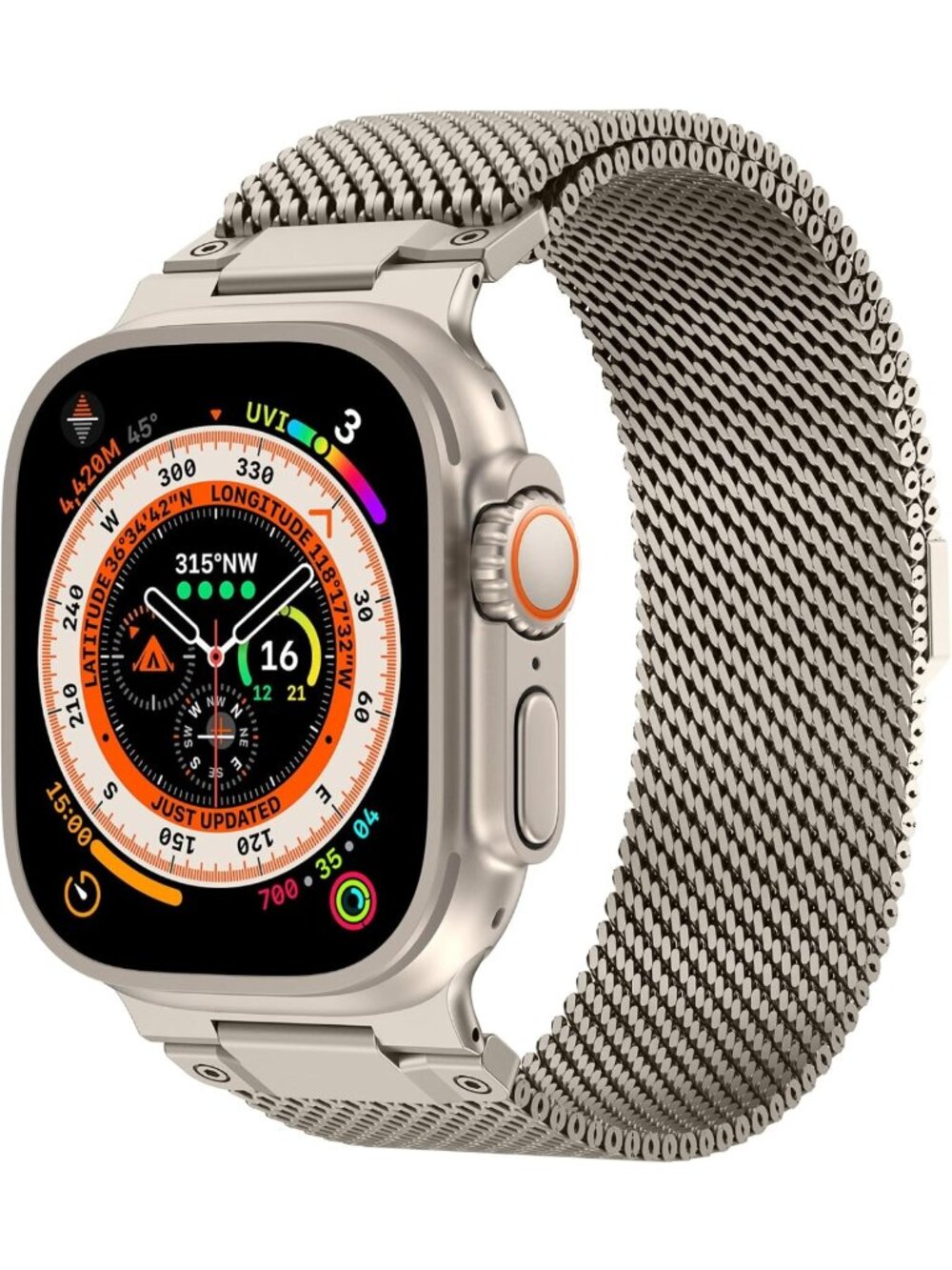 Stylish Stainless Steel Milanese Loop Band for Apple Watch 49-38mm, Adjustable